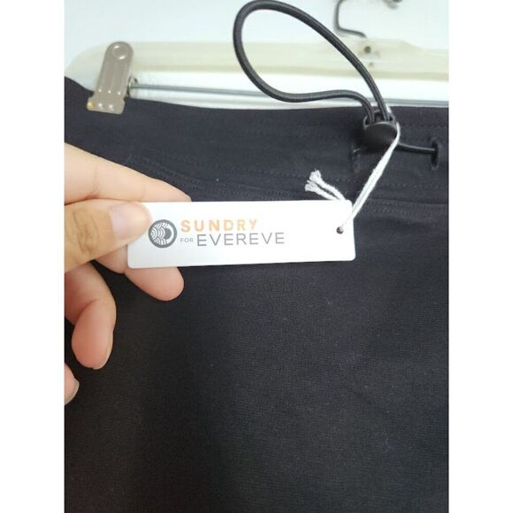 NWT Sundry for Evereve Black Pull On Cotton/Modal "Sunday Skirt" size 1 or Small - Picture 7 of 9